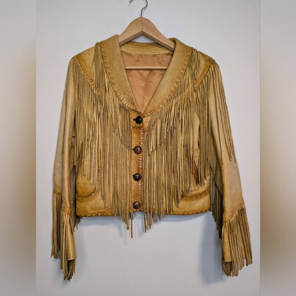 Danier Jackets & Blazers - Danier Tan Leather Fringe Jacket